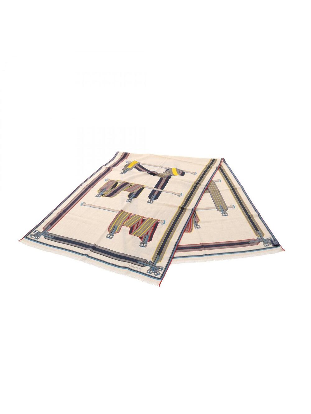 Hermes Rectangles Stole Scarf Wrap Silk #361444H10B